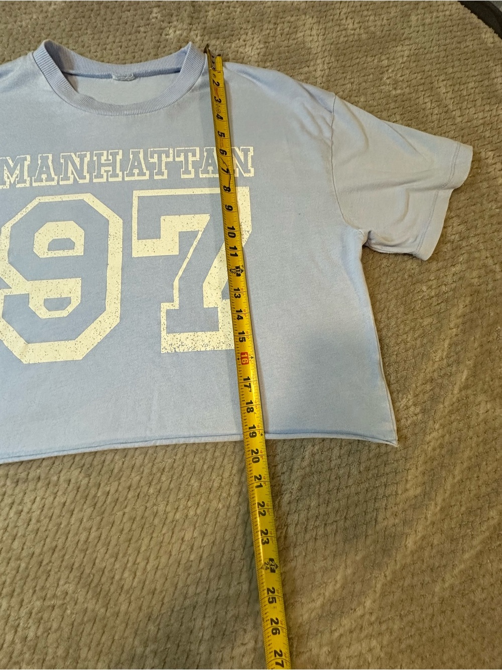 Goodfellow & Co Light Blue Manhattan 97 Crop Tee - Picture 3 of 7